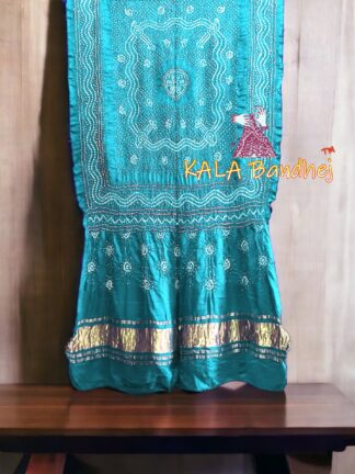 Bright Sky Bandhani Dupatta Pure GajiSilk Chandrakhani