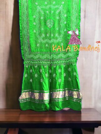Disney Parrot Bandhani Dupatta Pure GajiSilk Chandrakhani