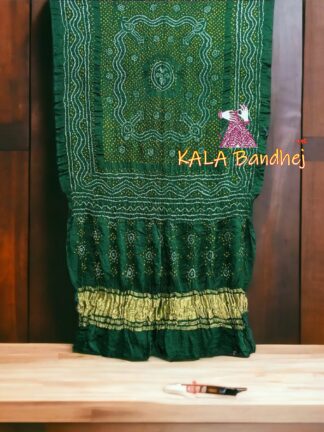 Green Bandhani Dupatta Pure GajiSilk Chandrakhani