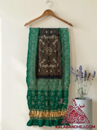 Rama Black Bandhani Chandrakhani Dupatta Pure Gaji Silk