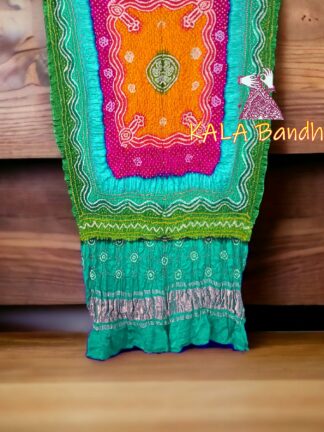 Multi Color Bandhani Dupatta Pure Gaji Silk 37