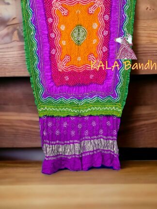 Multi Color Bandhani Dupatta Pure Gaji Silk 33