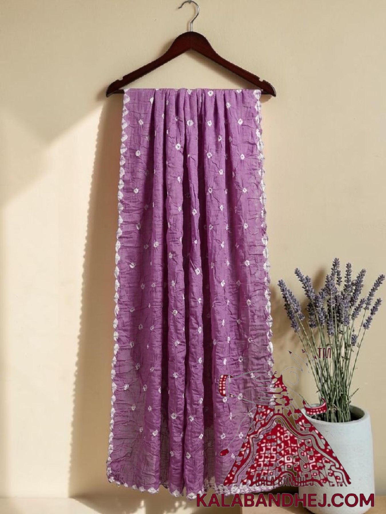 Pastel Magenta Bandhani Pure Cotton Dupatta