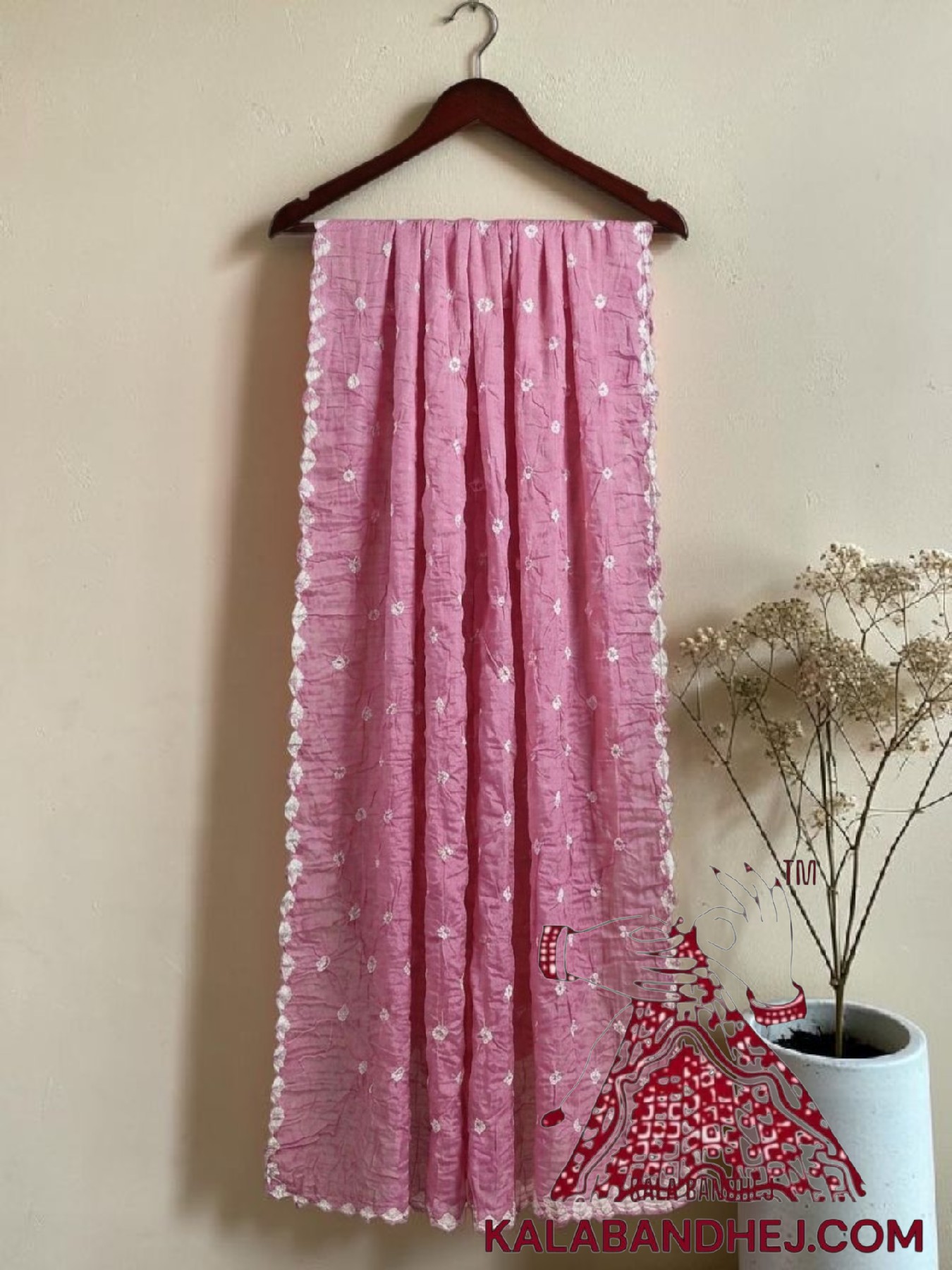 Pastel Rani Bandhani Pure Cotton Dupatta