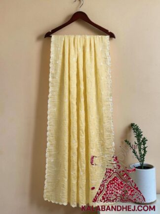 Pastel Lemon Bandhani Pure Cotton Dupatta