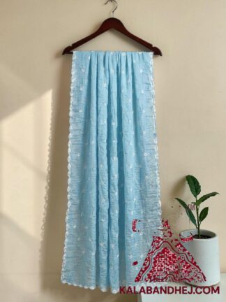 Pastel Sky Bandhani Pure Cotton Dupatta