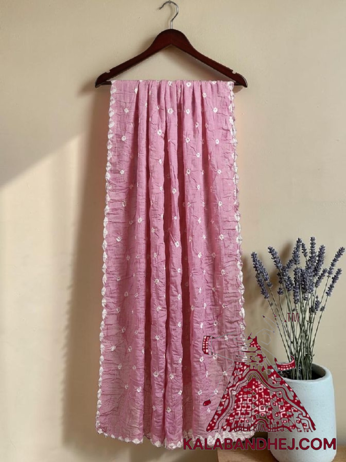 Pastel Pink Bandhani Pure Cotton Dupatta