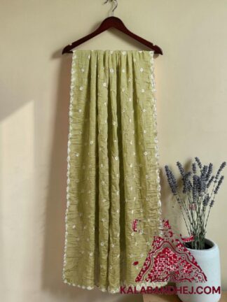 Pastel Parrot Bandhani Pure Cotton Dupatta
