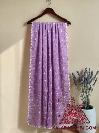 Pastel Purple Bandhani Pure Cotton Dupatta