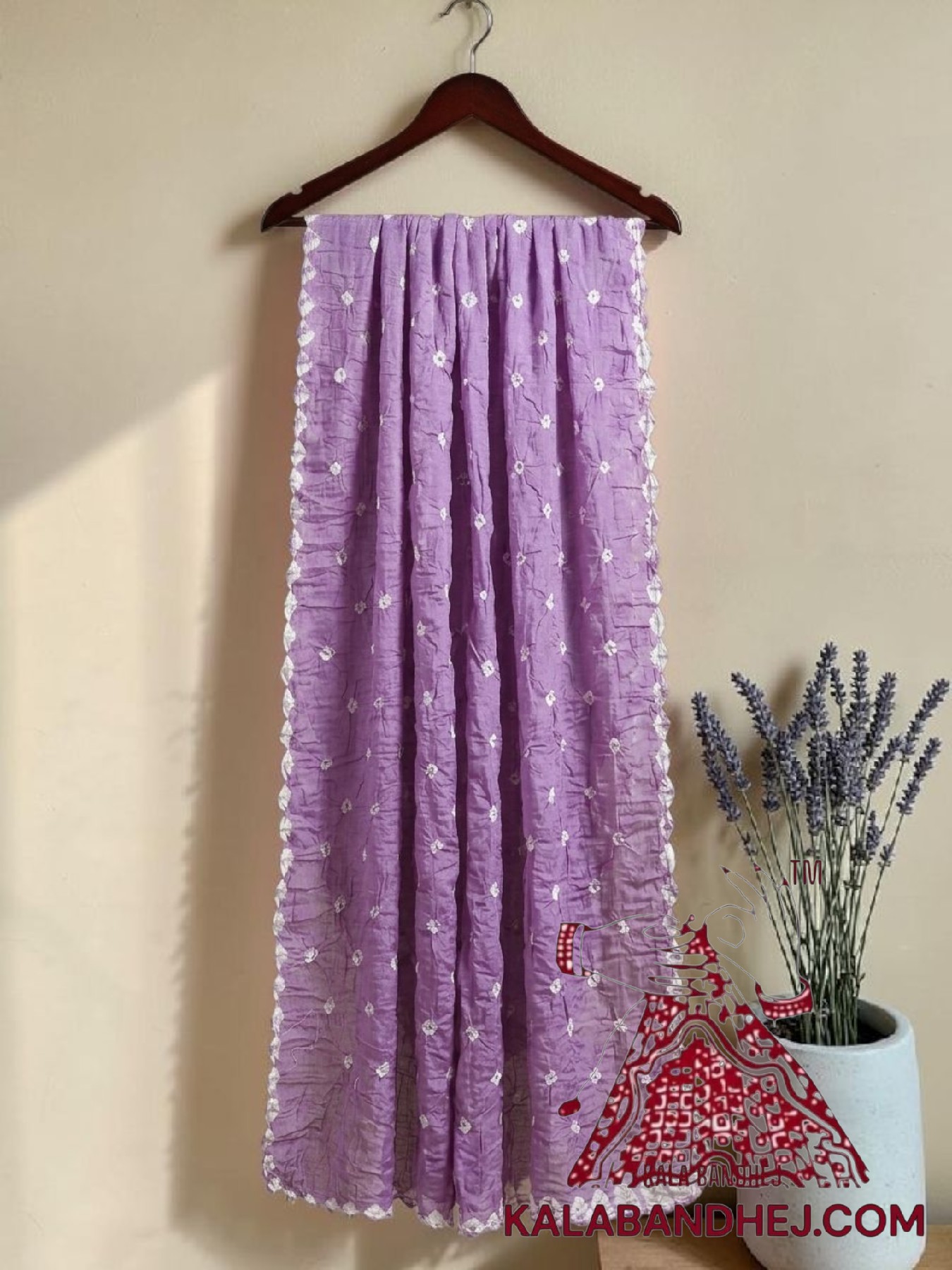 Pastel Purple Bandhani Pure Cotton Dupatta
