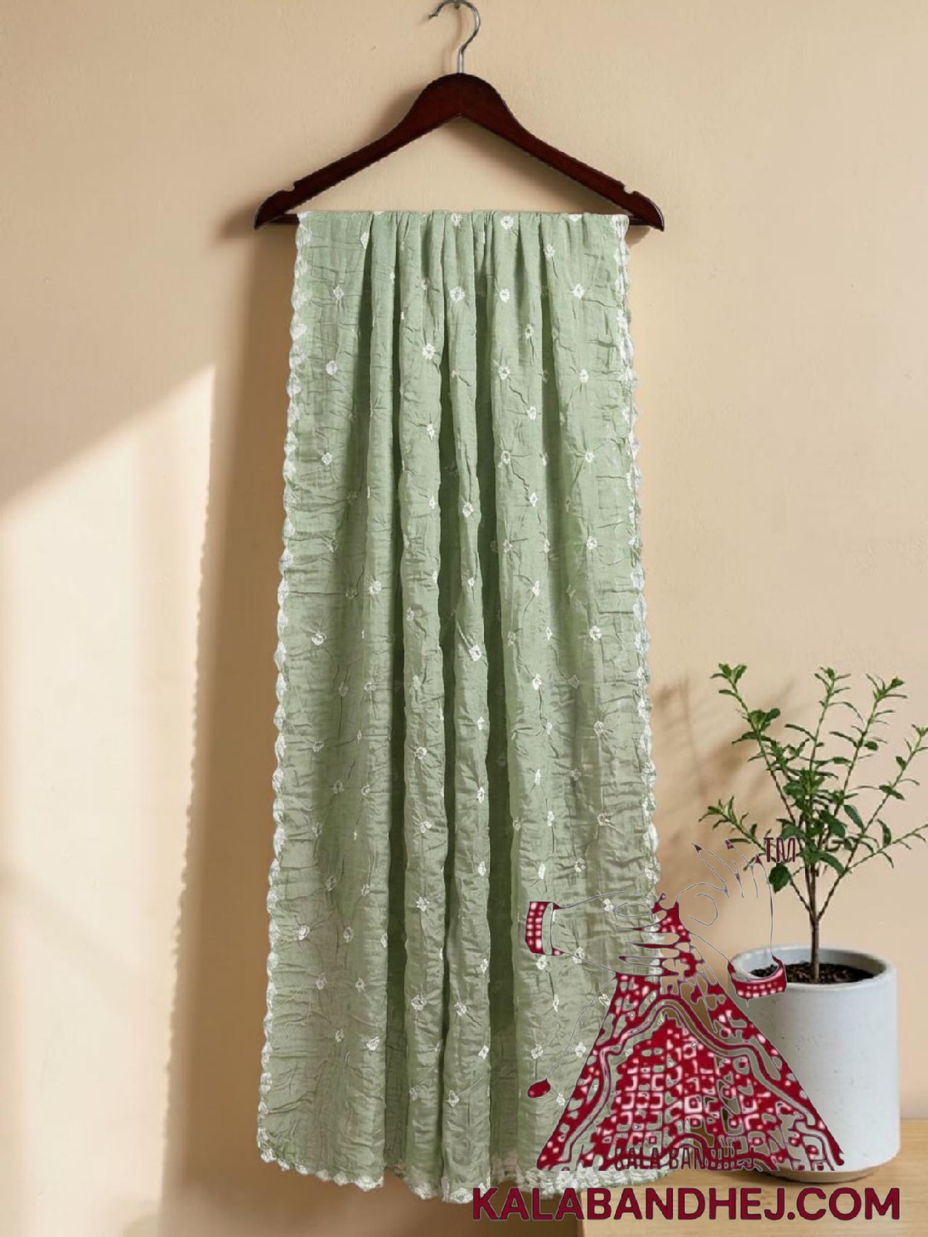 Pastel Pista Bandhani Pure Cotton Dupatta