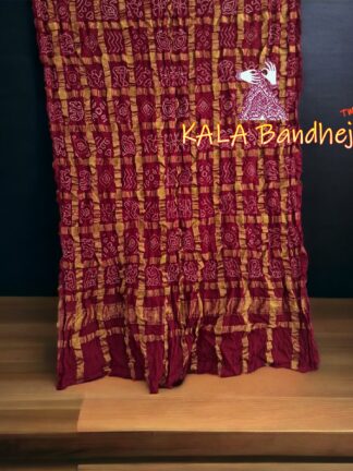 Maroon Bandhani Gharchola Dupatta Traditional Wedding
