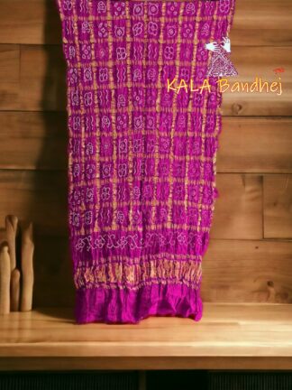 Magenta Dashing Bandhani Gharchola Dupatta Pure GajiSilk
