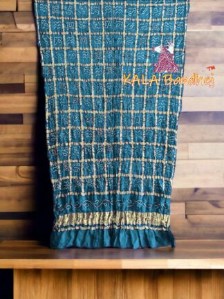 Peacock Sky Dashing Bandhani Gharchola Dupatta Pure GajiSilk
