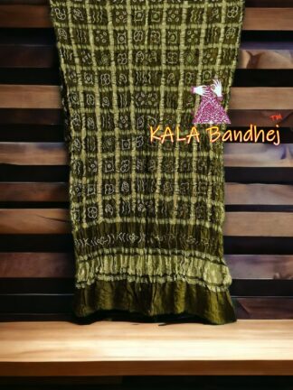 Chatni Green Dashing Bandhani Gharchola Dupatta Pure GajiSilk
