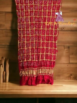 Dashing Red Bandhani Gharchola Dupatta Pure GajiSilk