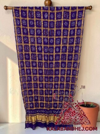 Purple Rai Bandhani Gharchola Dupatta Pure Gaji Silk