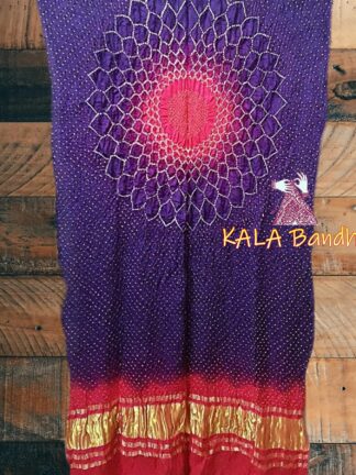 Blue Rani Bandhani Makdi Dupatta Pure GajiSilk