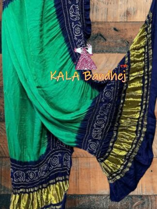 Rama T Blue Panetar Bandhani Dupatta Pure Gaji Silk