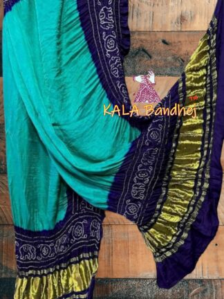 Sky Blue Panetar Bandhani Dupatta Pure Gaji Silk