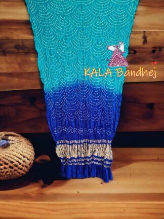 Sky Blue Wifi Dupatta Bandhani Pure GajiSilk