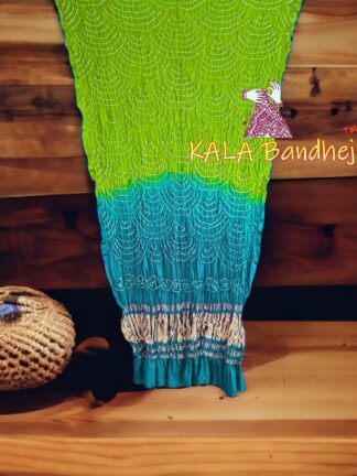 Parrot Peacock Wifi Dupatta Bandhani Pure GajiSilk
