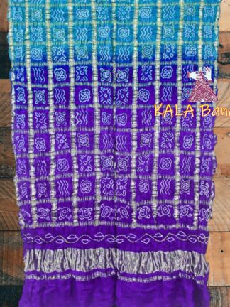 Purple Sky Bandhani Gharchola Dupatta Pure GajiSilk