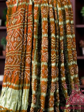 Light Rust Gharchola Bandhani Saree Pure Gaji Silk