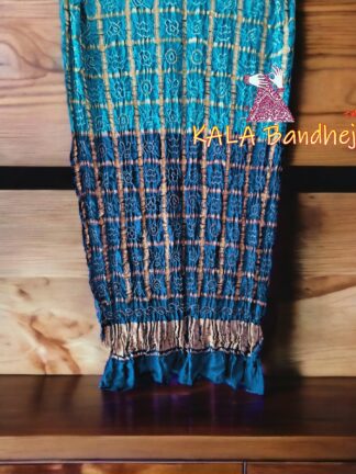 Aqua Blue Bandhani Gharchola Dupatta Pure GajiSilk