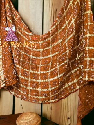 Rust Bandhani Gharchola Dupatta Pure GajiSilk