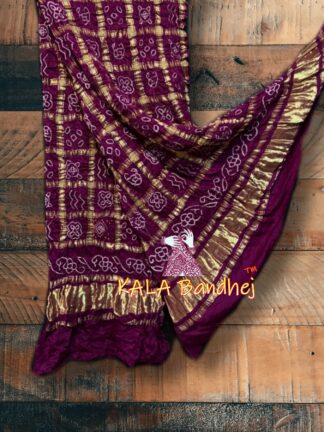 Magenta Bandhani Gharchola Dupatta Pure GajiSilk