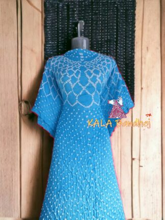 Sky Bandhani Kaftan Pure ModalSilk