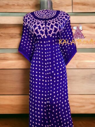 Blue Bandhani Kaftan Pure ModalSilk