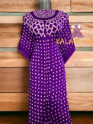 Purple Bandhani Kaftan Pure ModalSilk