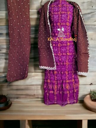 Magenta Kala Cotton Wedding Gharchola Dress Material