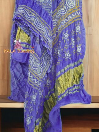 Light Violate Dupatta Bandhani Pure Gaji Silk