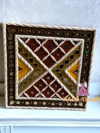 Square 6 X 6 Mud Work Frame Lippan Art Hand Made 13