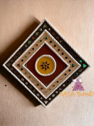 Square 6 X 6 Mud Work Frame Lippan Art Hand Made 02