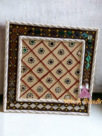 Square 6 X 6 Mud Work Frame Lippan Art Hand Made 17