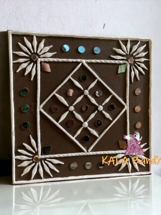 Square 6 X 6 Mud Work Frame Lippan Art Hand Made 19