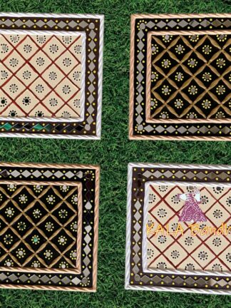 Square 6 X 6 Mud Work Frame Lippan Art Hand Made Combo Of 4