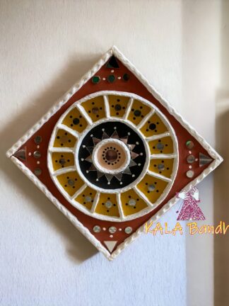Square 6 X 6 Mud Work Frame Lippan Art Hand Made 25