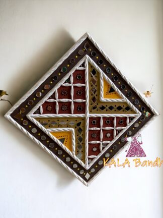 Square 6 X 6 Mud Work Frame Lippan Art Hand Made 04