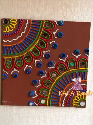 Square 6 X 6 Mud Work Frame Lippan Art Hand Made 10