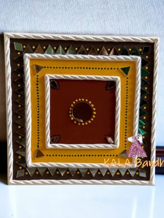 Square 6 X 6 Mud Work Frame Lippan Art Hand Made 08