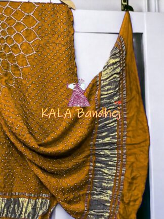 Brick Rust Makdi Bandhani Dupatta Pure Gaji Silk