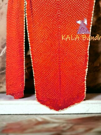 Red Dani Bandhani Saree Pure Modal Silk