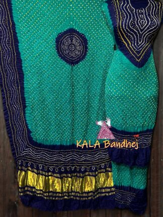 Blue Rama Bandhani Dress Material Modal Silk