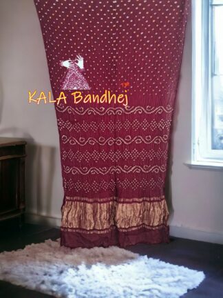 Maroon Bandhani Saree Pure Modal Silk