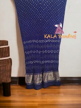 Blue Bandhani Saree Pure Modal Silk